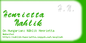henrietta nahlik business card